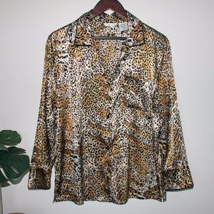 VINTAGE Y2K ANIMAL PRINT TOP SIZE MEDIUM